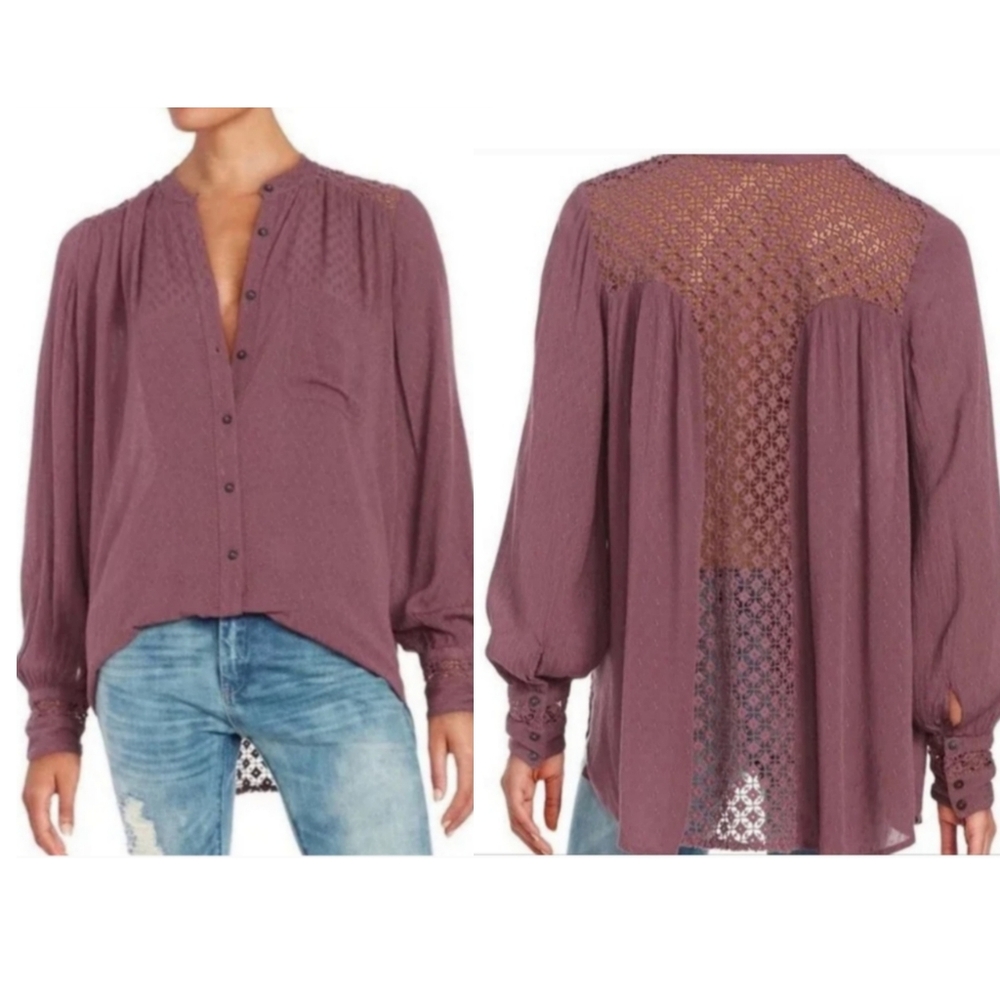 Free People The Best Blouse Crochet